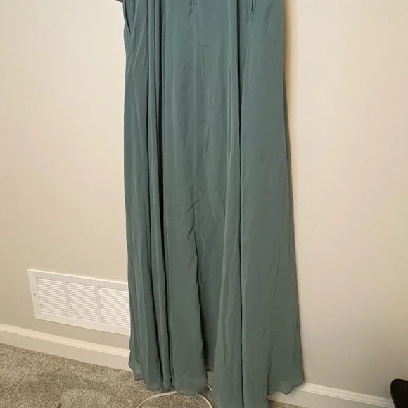 NWT Birdy Grey Kaia Sea Glass Bridesmaids Dress Green Long Chiffon XXL - Picture 14 of 15